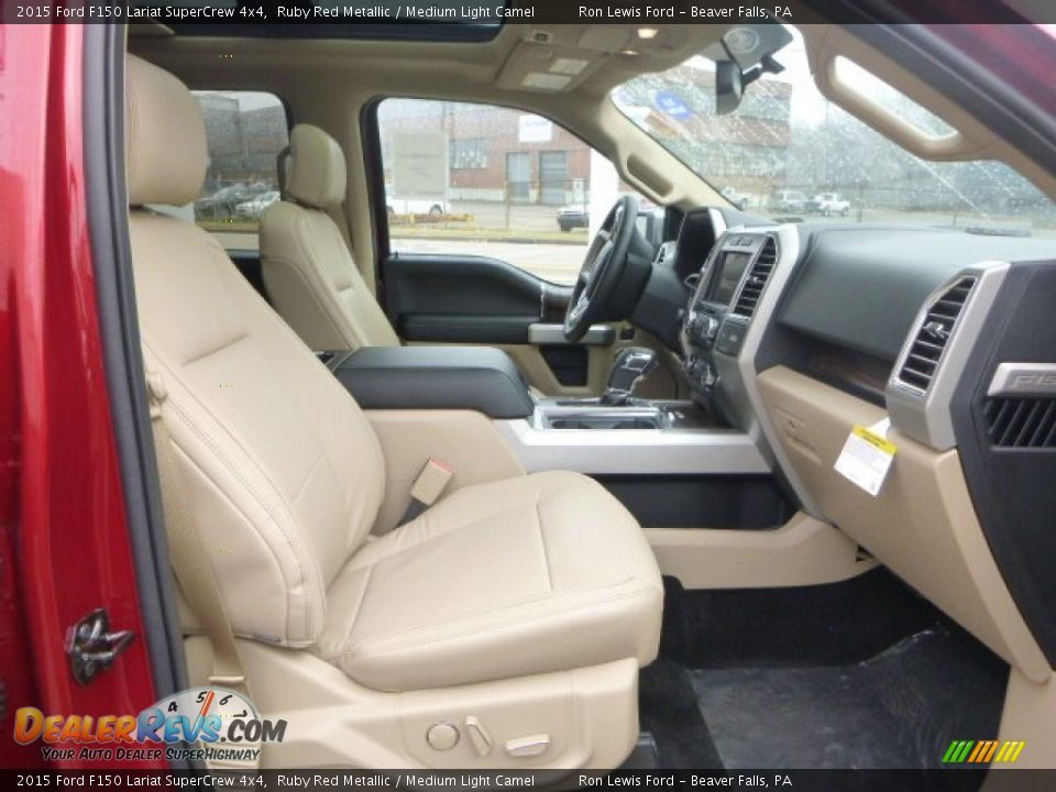 Medium Light Camel Interior - 2015 Ford F150 Lariat SuperCrew 4x4 Photo #10