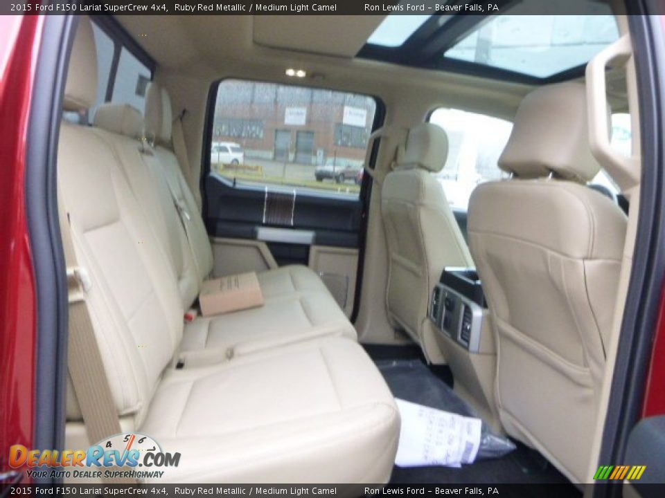 2015 Ford F150 Lariat SuperCrew 4x4 Ruby Red Metallic / Medium Light Camel Photo #12