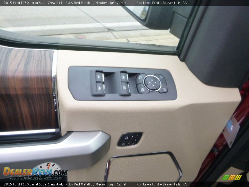 2015 Ford F150 Lariat SuperCrew 4x4 Ruby Red Metallic / Medium Light Camel Photo #15