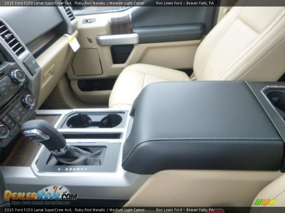 2015 Ford F150 Lariat SuperCrew 4x4 Ruby Red Metallic / Medium Light Camel Photo #20