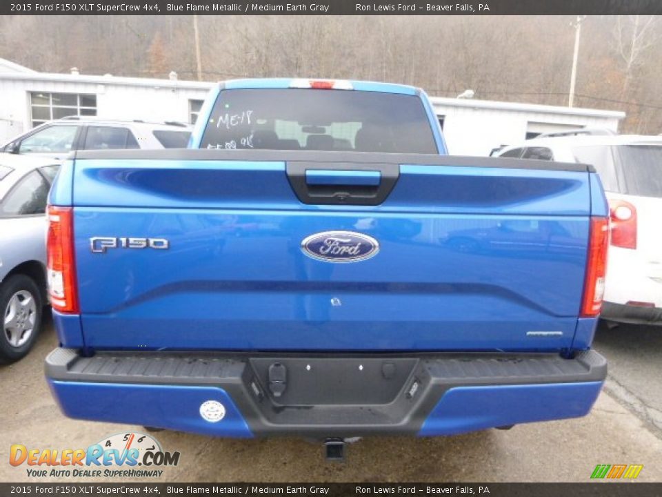2015 Ford F150 XLT SuperCrew 4x4 Blue Flame Metallic / Medium Earth Gray Photo #6