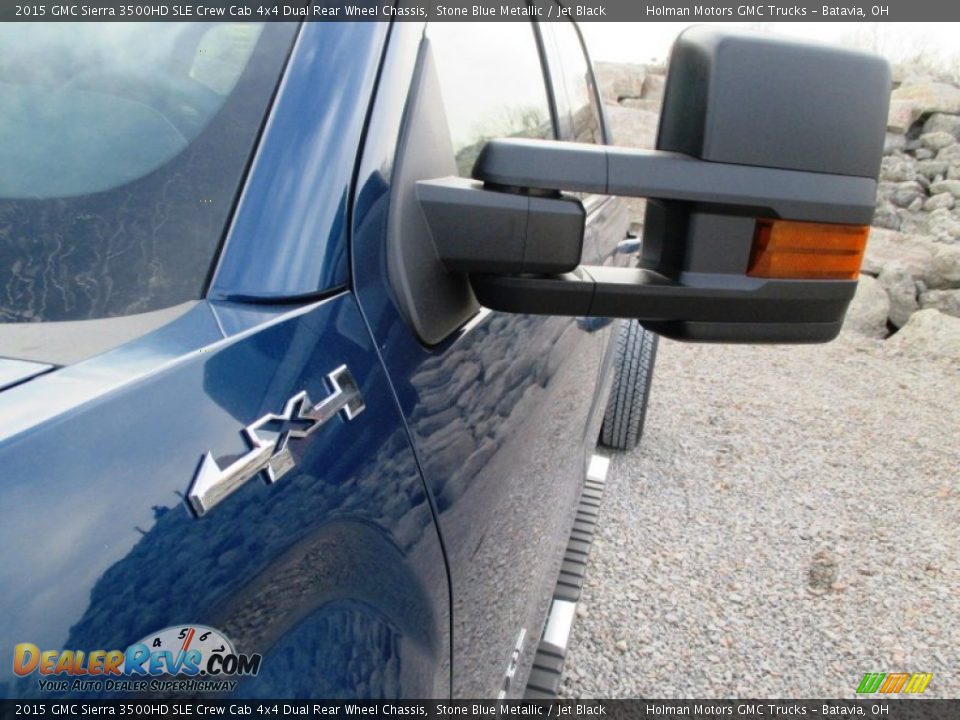 2015 GMC Sierra 3500HD SLE Crew Cab 4x4 Dual Rear Wheel Chassis Stone Blue Metallic / Jet Black Photo #3