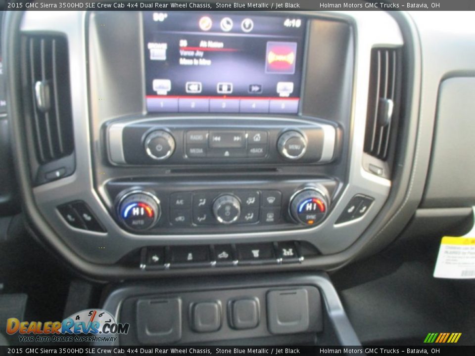 2015 GMC Sierra 3500HD SLE Crew Cab 4x4 Dual Rear Wheel Chassis Stone Blue Metallic / Jet Black Photo #8