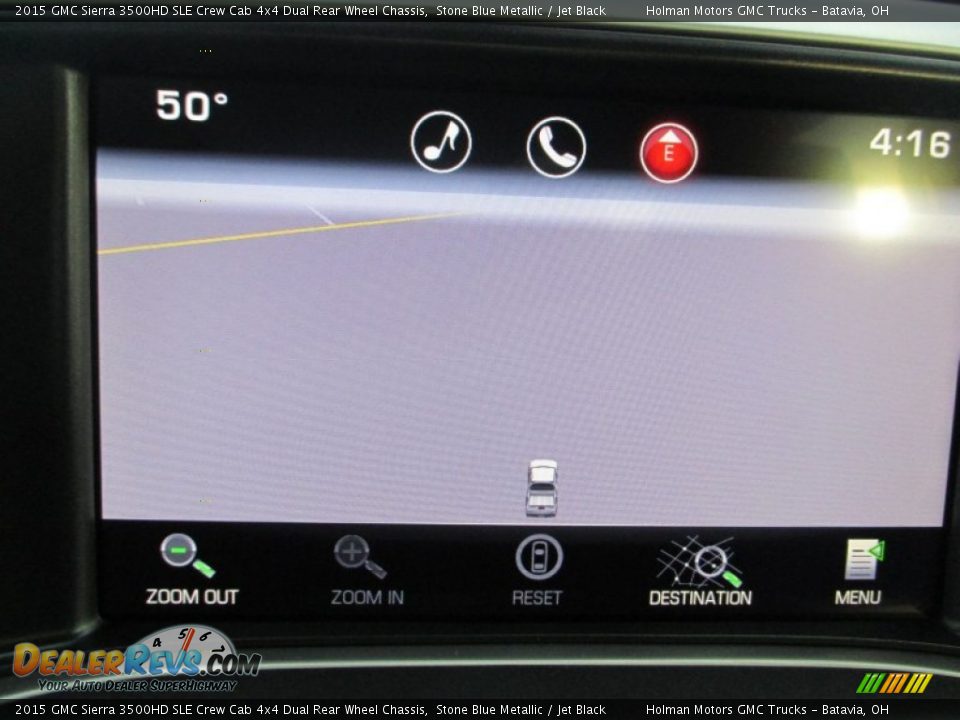 2015 GMC Sierra 3500HD SLE Crew Cab 4x4 Dual Rear Wheel Chassis Stone Blue Metallic / Jet Black Photo #9