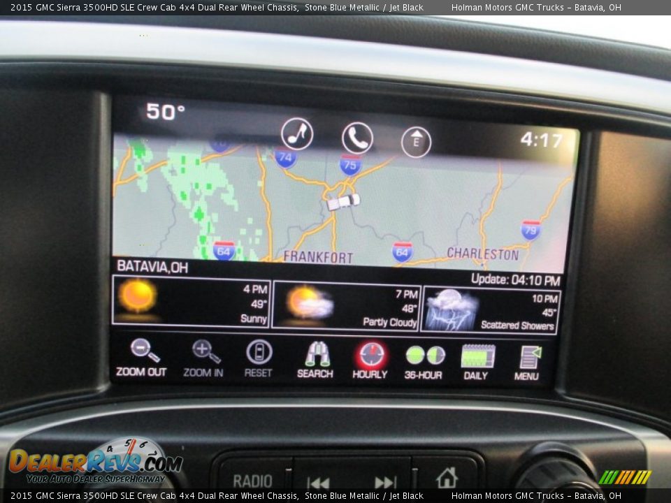 2015 GMC Sierra 3500HD SLE Crew Cab 4x4 Dual Rear Wheel Chassis Stone Blue Metallic / Jet Black Photo #10