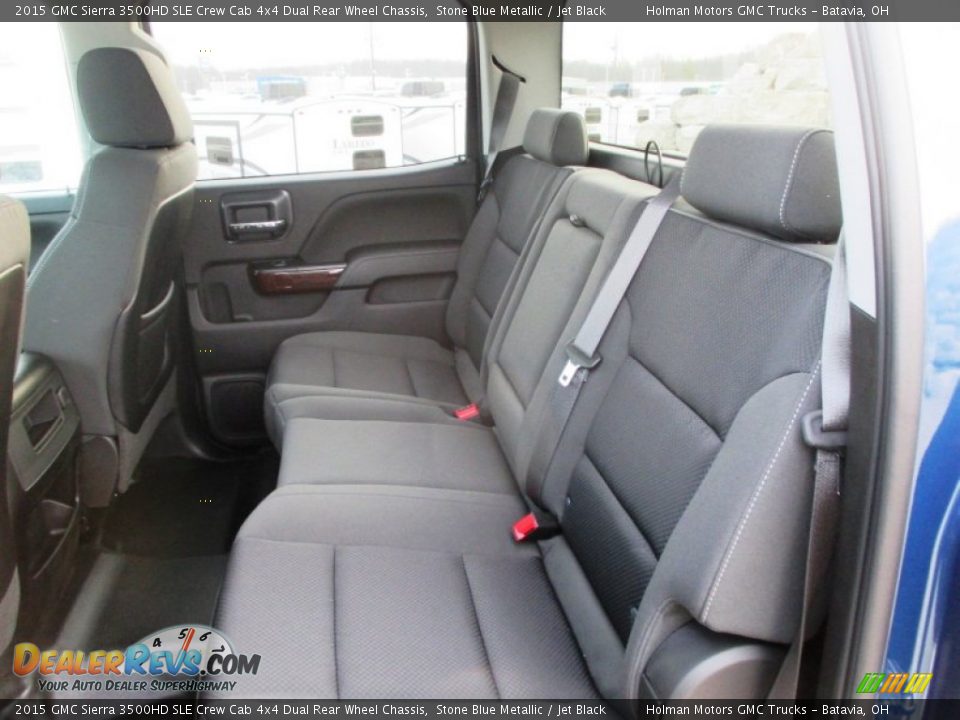2015 GMC Sierra 3500HD SLE Crew Cab 4x4 Dual Rear Wheel Chassis Stone Blue Metallic / Jet Black Photo #21