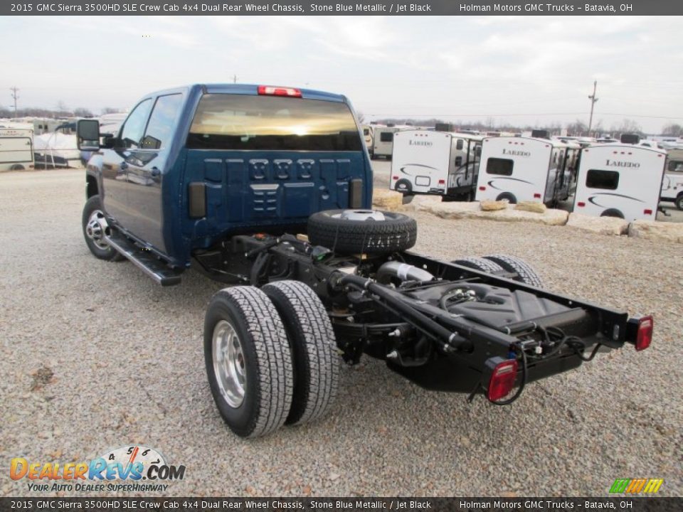 2015 GMC Sierra 3500HD SLE Crew Cab 4x4 Dual Rear Wheel Chassis Stone Blue Metallic / Jet Black Photo #22