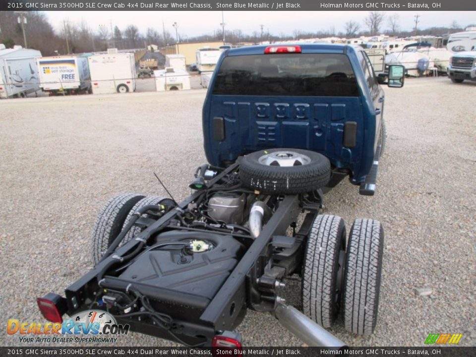2015 GMC Sierra 3500HD SLE Crew Cab 4x4 Dual Rear Wheel Chassis Stone Blue Metallic / Jet Black Photo #23
