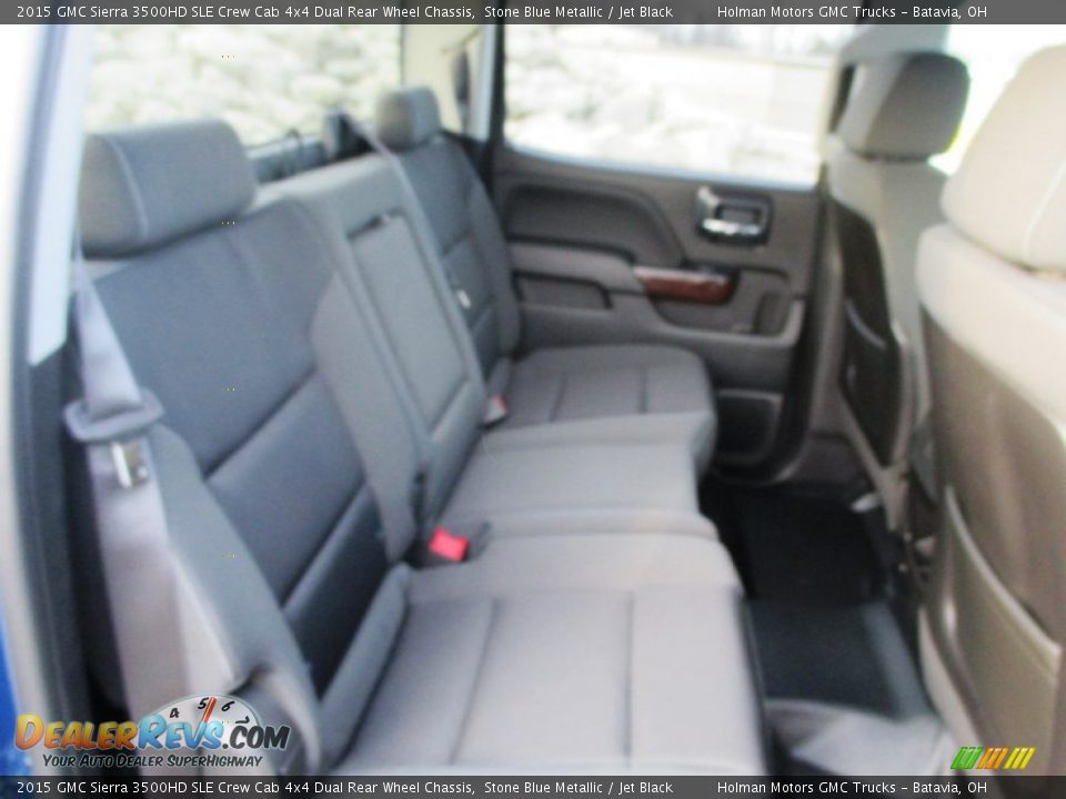 2015 GMC Sierra 3500HD SLE Crew Cab 4x4 Dual Rear Wheel Chassis Stone Blue Metallic / Jet Black Photo #24