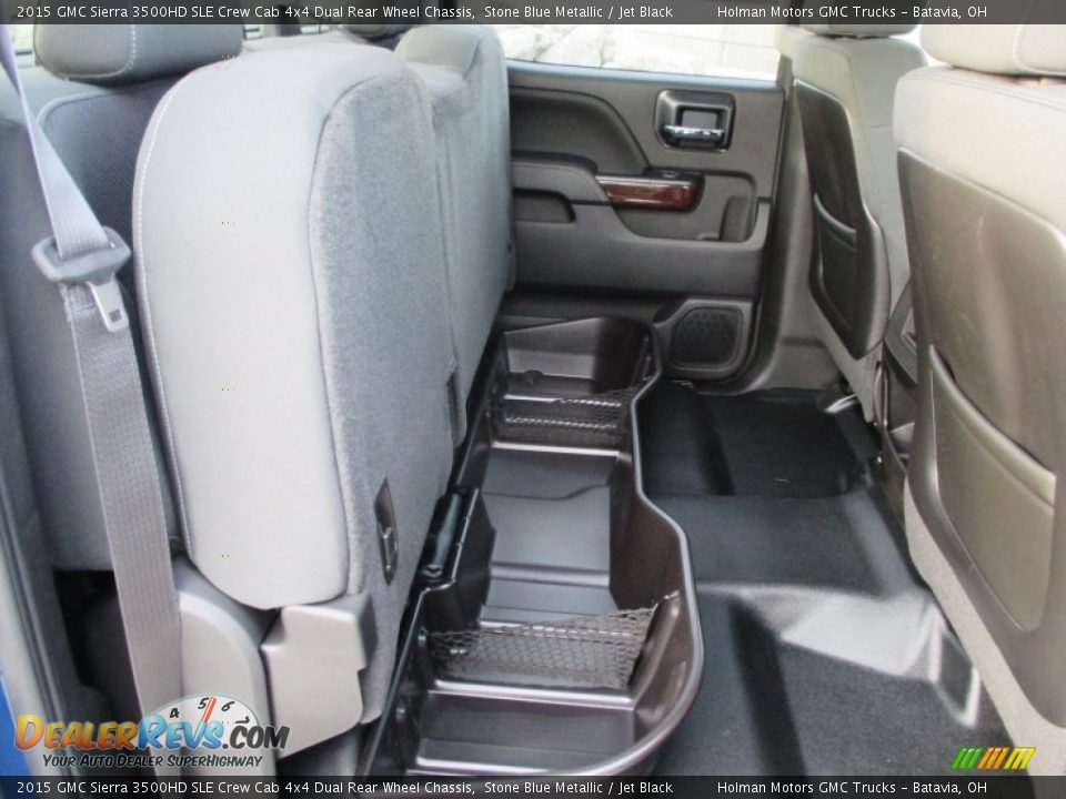 2015 GMC Sierra 3500HD SLE Crew Cab 4x4 Dual Rear Wheel Chassis Stone Blue Metallic / Jet Black Photo #25