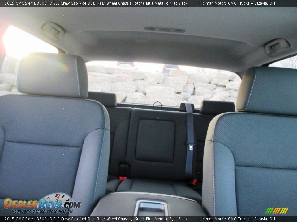 2015 GMC Sierra 3500HD SLE Crew Cab 4x4 Dual Rear Wheel Chassis Stone Blue Metallic / Jet Black Photo #29