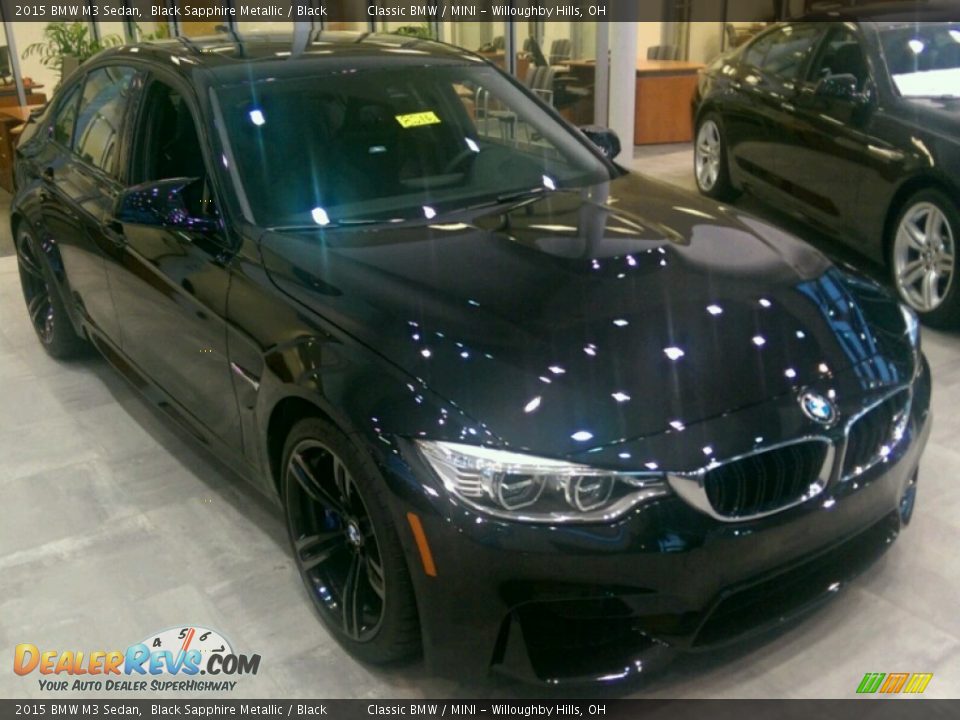 2015 BMW M3 Sedan Black Sapphire Metallic / Black Photo #1