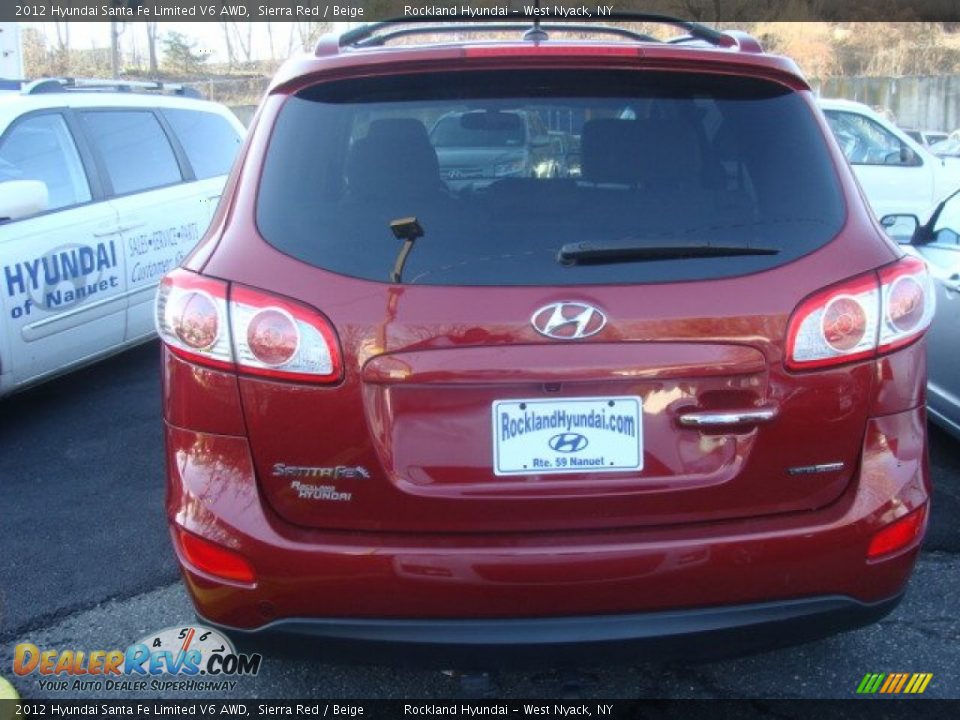 2012 Hyundai Santa Fe Limited V6 AWD Sierra Red / Beige Photo #5