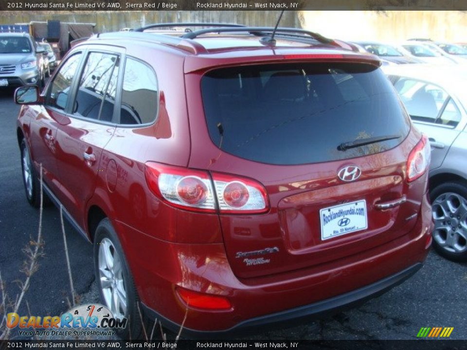 2012 Hyundai Santa Fe Limited V6 AWD Sierra Red / Beige Photo #6
