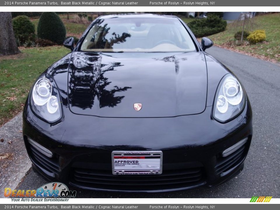 2014 Porsche Panamera Turbo Basalt Black Metallic / Cognac Natural Leather Photo #2