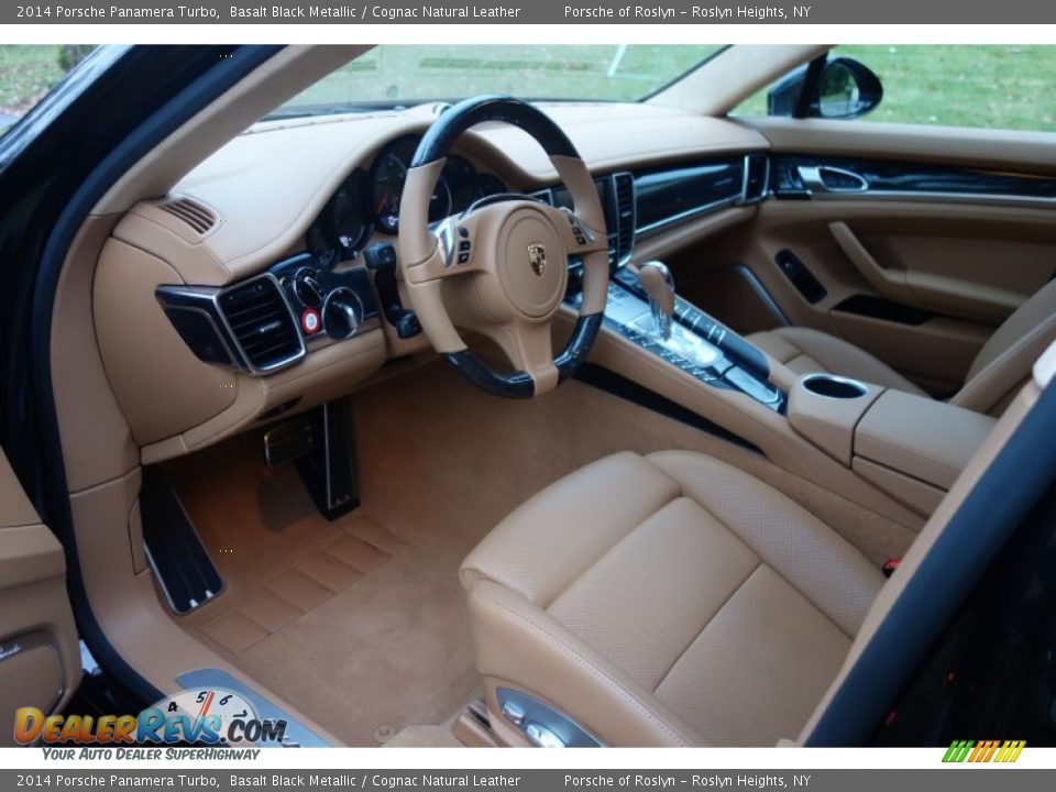 Cognac Natural Leather Interior - 2014 Porsche Panamera Turbo Photo #12