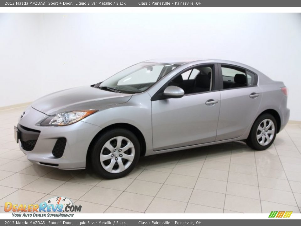 2013 Mazda MAZDA3 i Sport 4 Door Liquid Silver Metallic / Black Photo #3