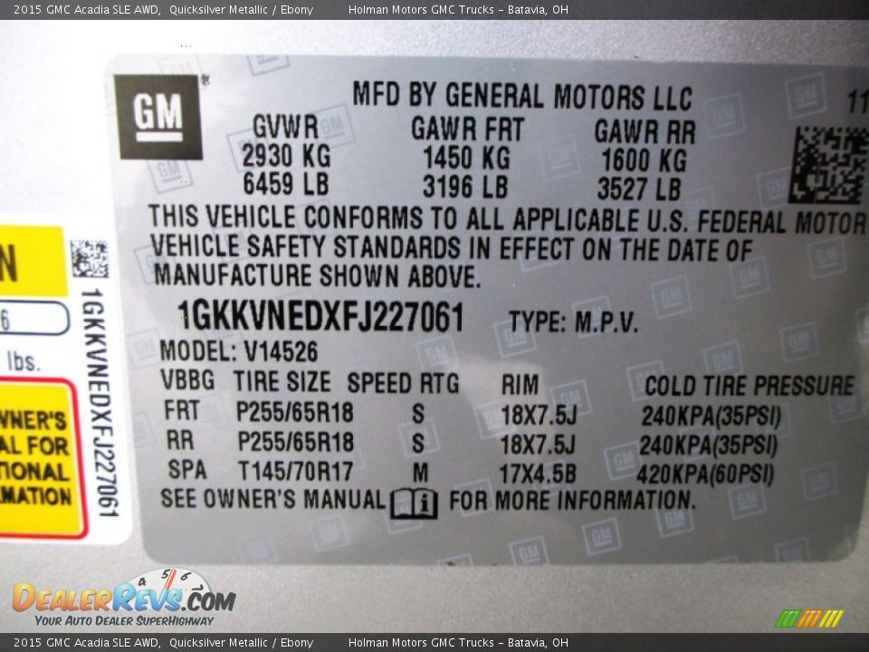 2015 GMC Acadia SLE AWD Quicksilver Metallic / Ebony Photo #4