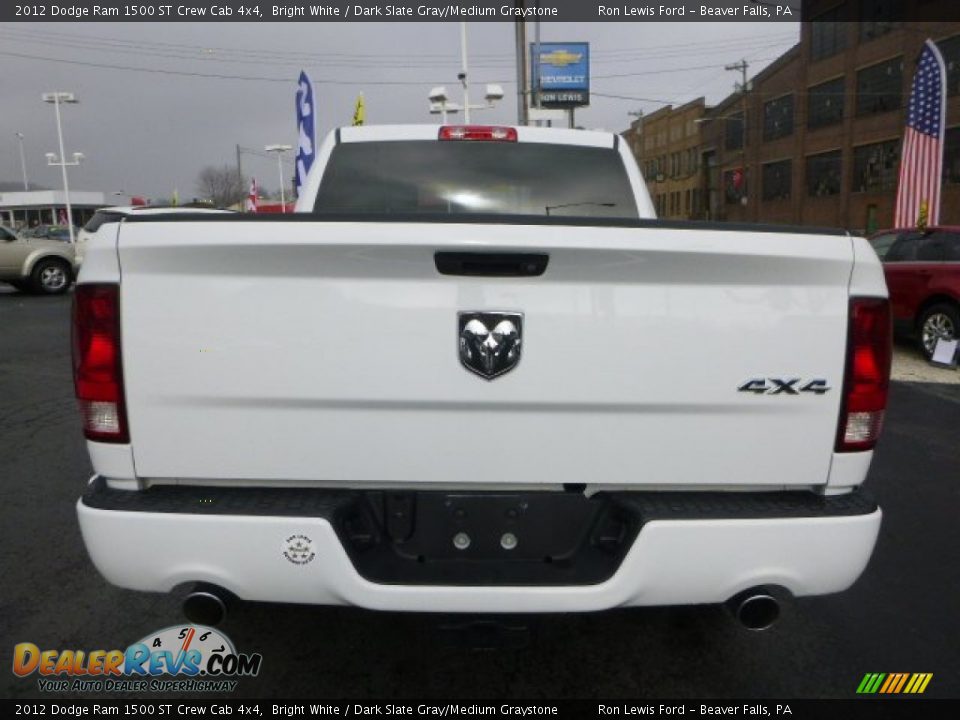 2012 Dodge Ram 1500 ST Crew Cab 4x4 Bright White / Dark Slate Gray/Medium Graystone Photo #8