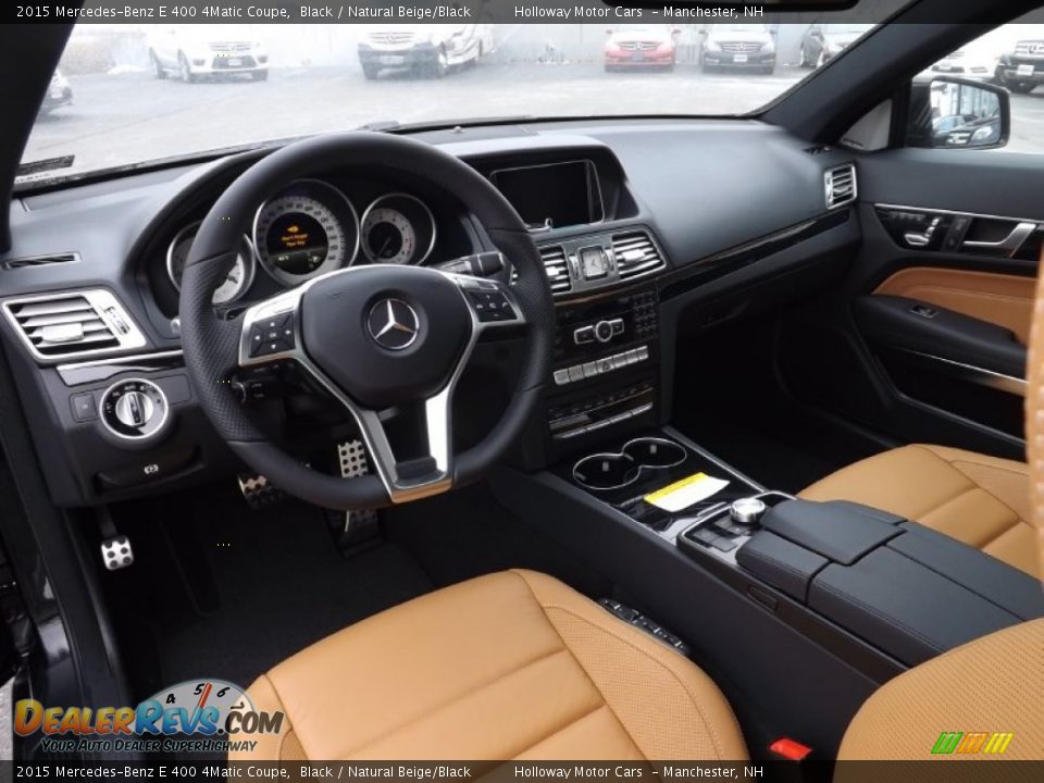 Natural Beige/Black Interior - 2015 Mercedes-Benz E 400 4Matic Coupe Photo #6