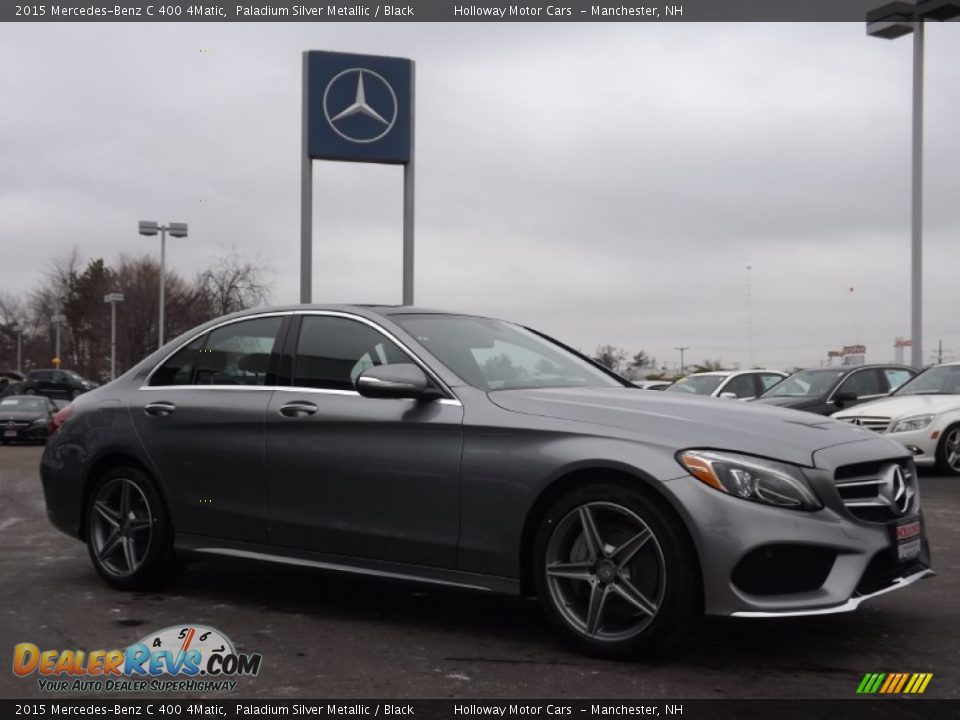 2015 Mercedes-Benz C 400 4Matic Paladium Silver Metallic / Black Photo #2