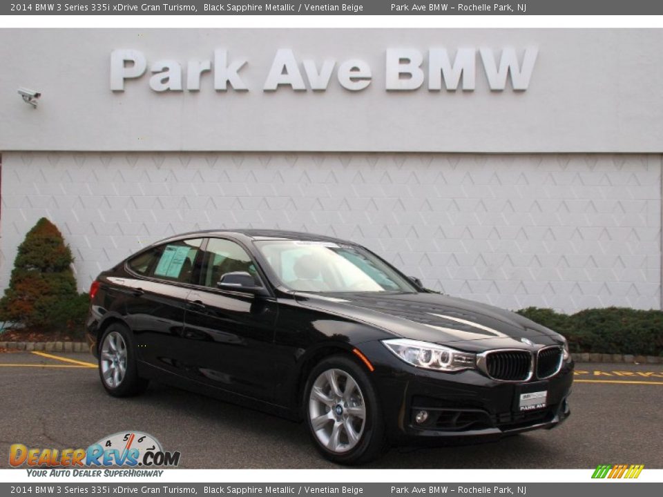 2014 BMW 3 Series 335i xDrive Gran Turismo Black Sapphire Metallic / Venetian Beige Photo #1