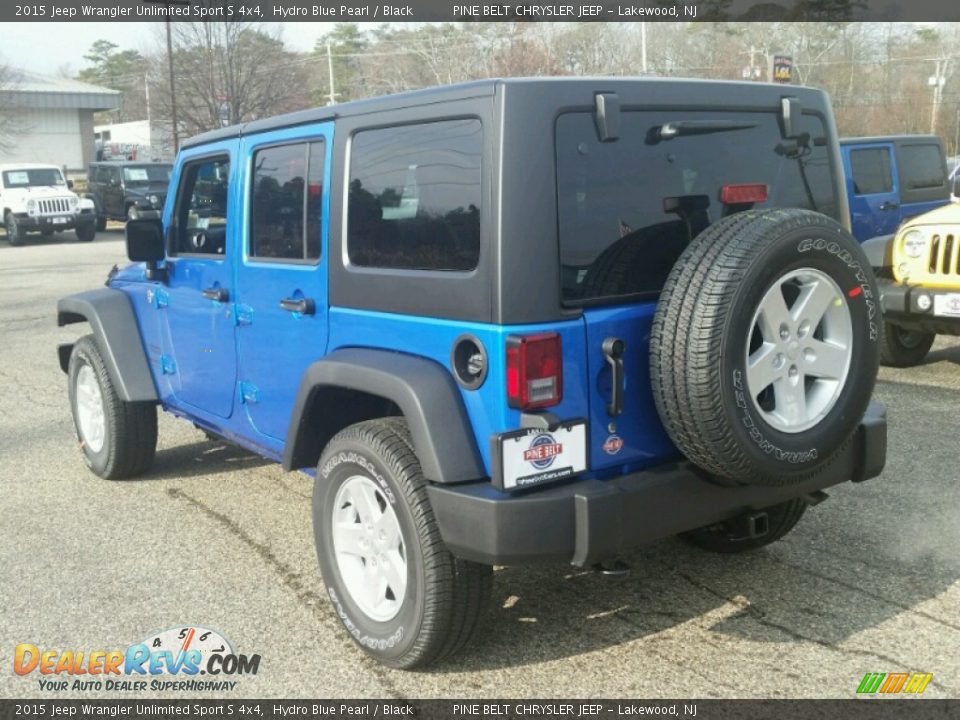 2015 Jeep Wrangler Unlimited Sport S 4x4 Hydro Blue Pearl / Black Photo #4
