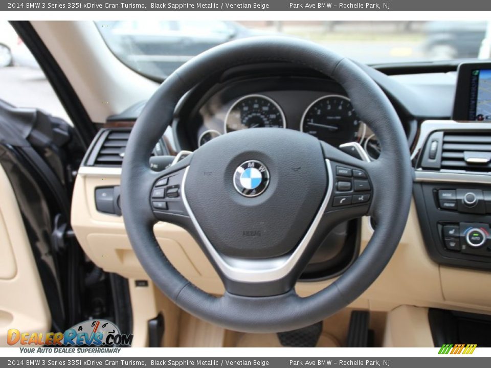 2014 BMW 3 Series 335i xDrive Gran Turismo Black Sapphire Metallic / Venetian Beige Photo #19