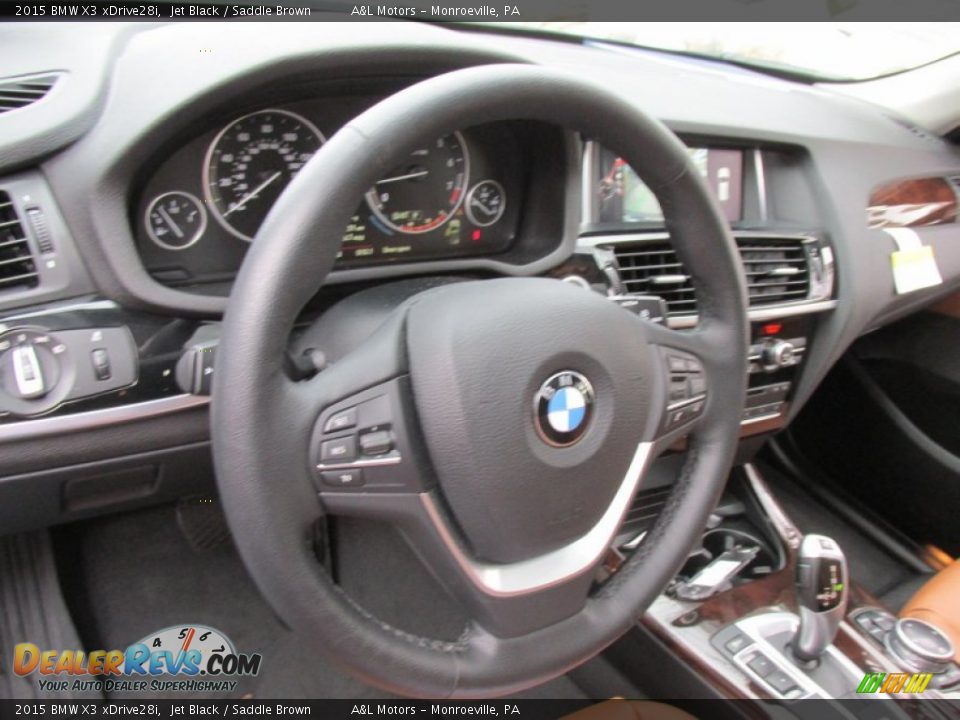 2015 BMW X3 xDrive28i Jet Black / Saddle Brown Photo #14