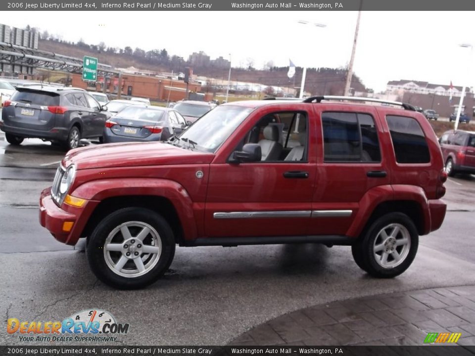 2006 Jeep Liberty Limited 4x4 Inferno Red Pearl / Medium Slate Gray Photo #7