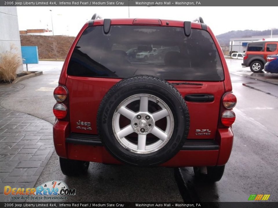 2006 Jeep Liberty Limited 4x4 Inferno Red Pearl / Medium Slate Gray Photo #8