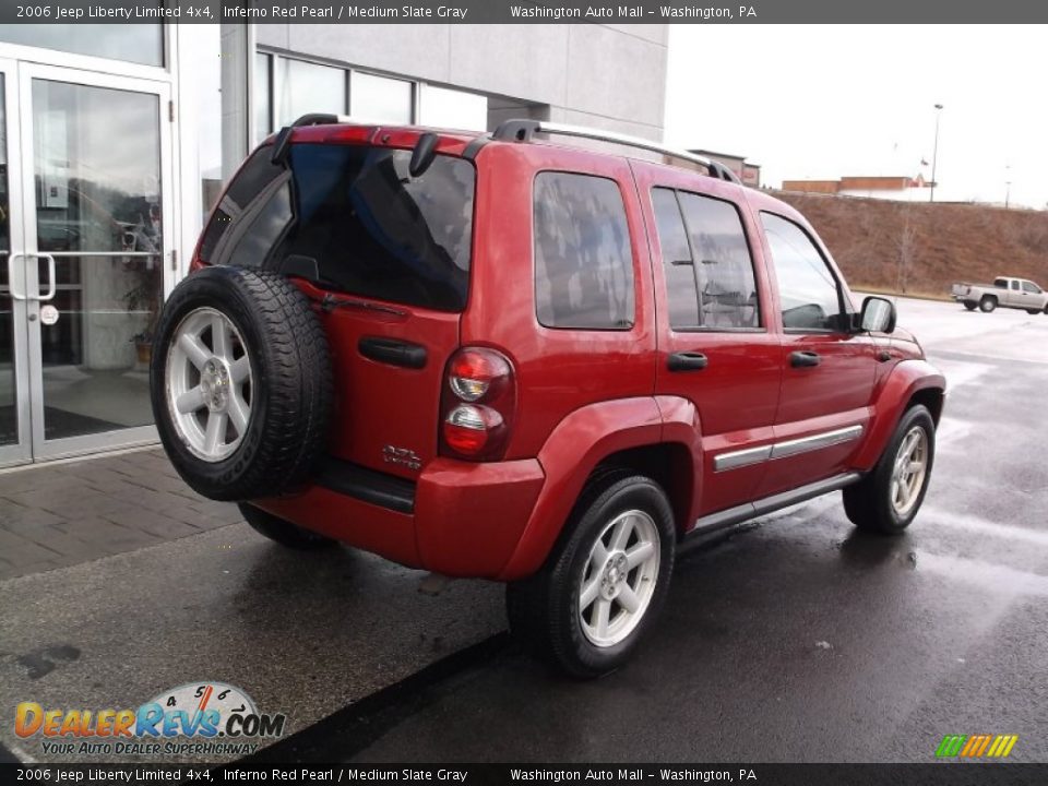 2006 Jeep Liberty Limited 4x4 Inferno Red Pearl / Medium Slate Gray Photo #9