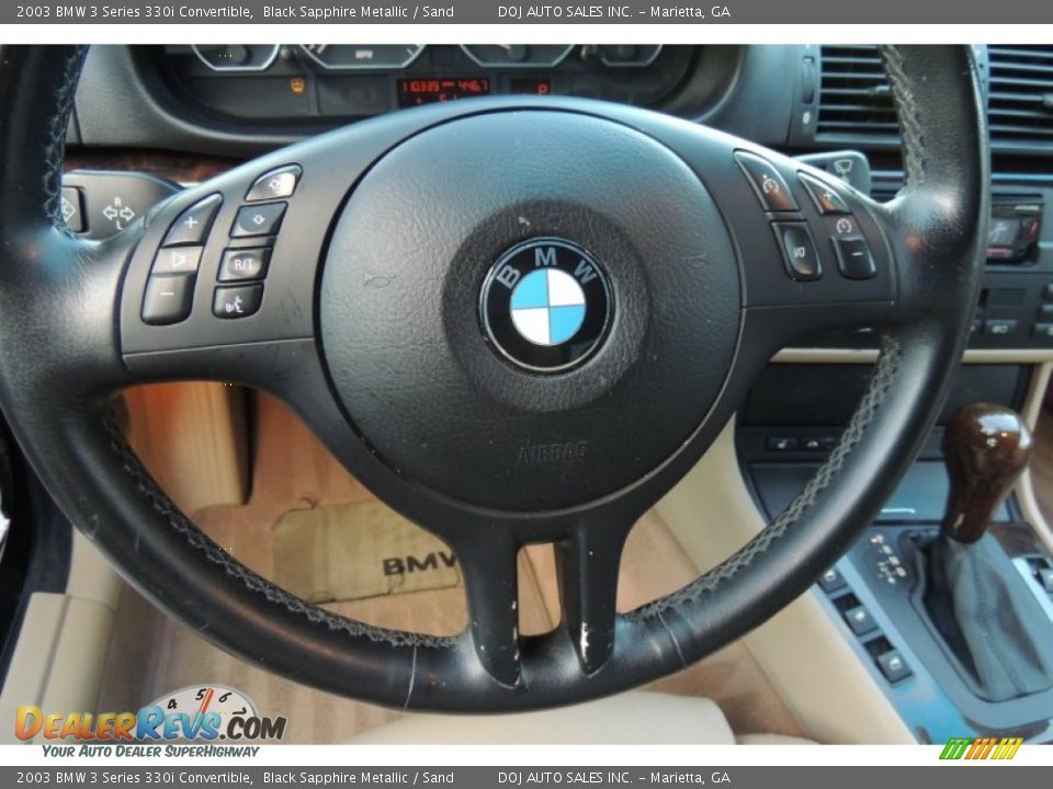 2003 BMW 3 Series 330i Convertible Black Sapphire Metallic / Sand Photo #10