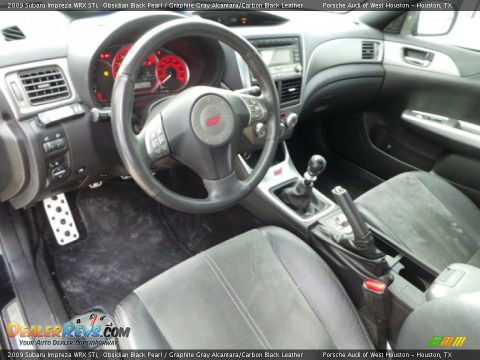 Graphite Gray Alcantara/Carbon Black Leather Interior - 2009 Subaru Impreza WRX STi Photo #13