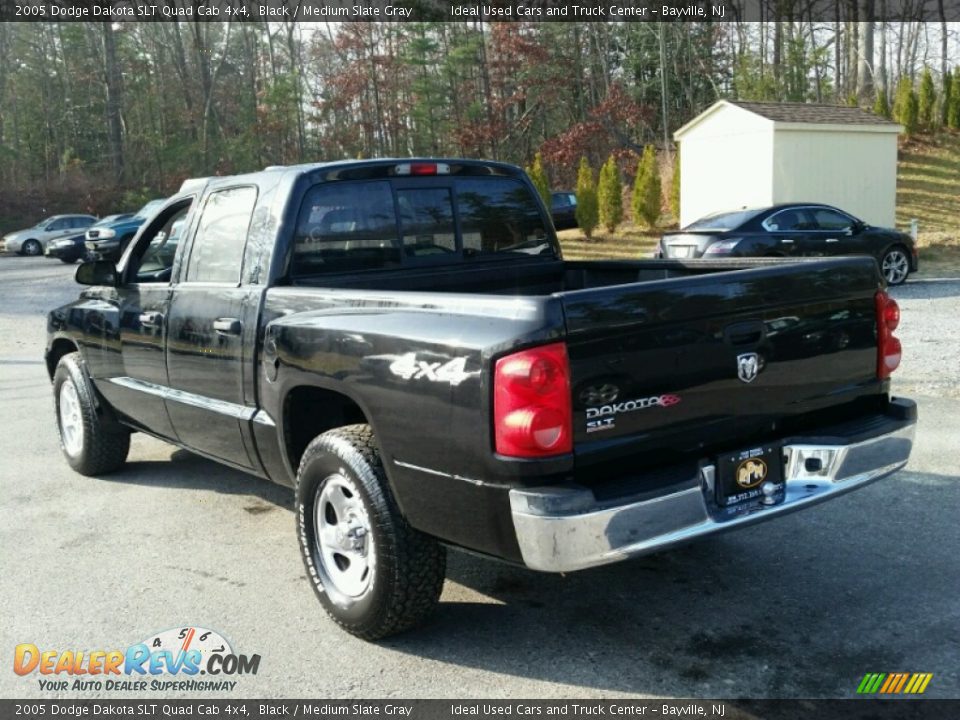 2005 Dodge Dakota SLT Quad Cab 4x4 Black / Medium Slate Gray Photo #18