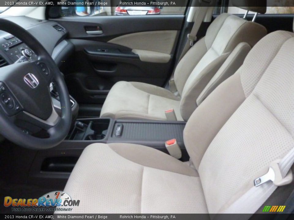 2013 Honda CR-V EX AWD White Diamond Pearl / Beige Photo #4