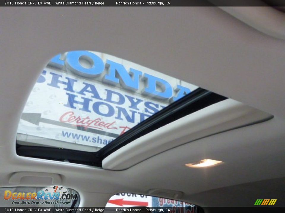 2013 Honda CR-V EX AWD White Diamond Pearl / Beige Photo #7