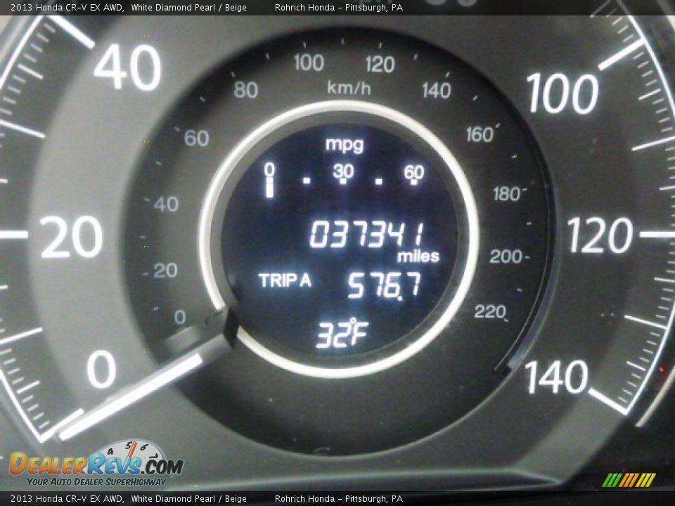 2013 Honda CR-V EX AWD White Diamond Pearl / Beige Photo #9