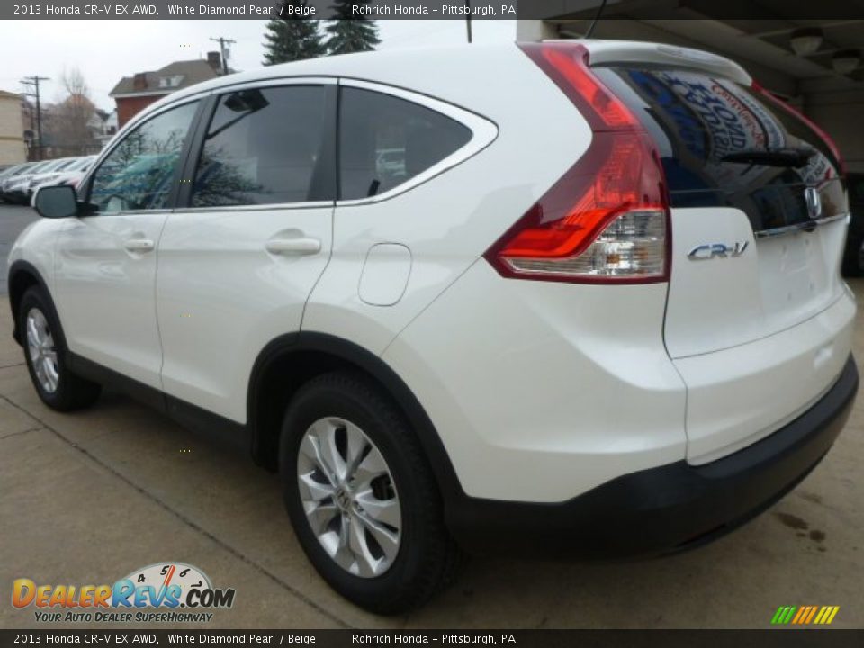 2013 Honda CR-V EX AWD White Diamond Pearl / Beige Photo #10