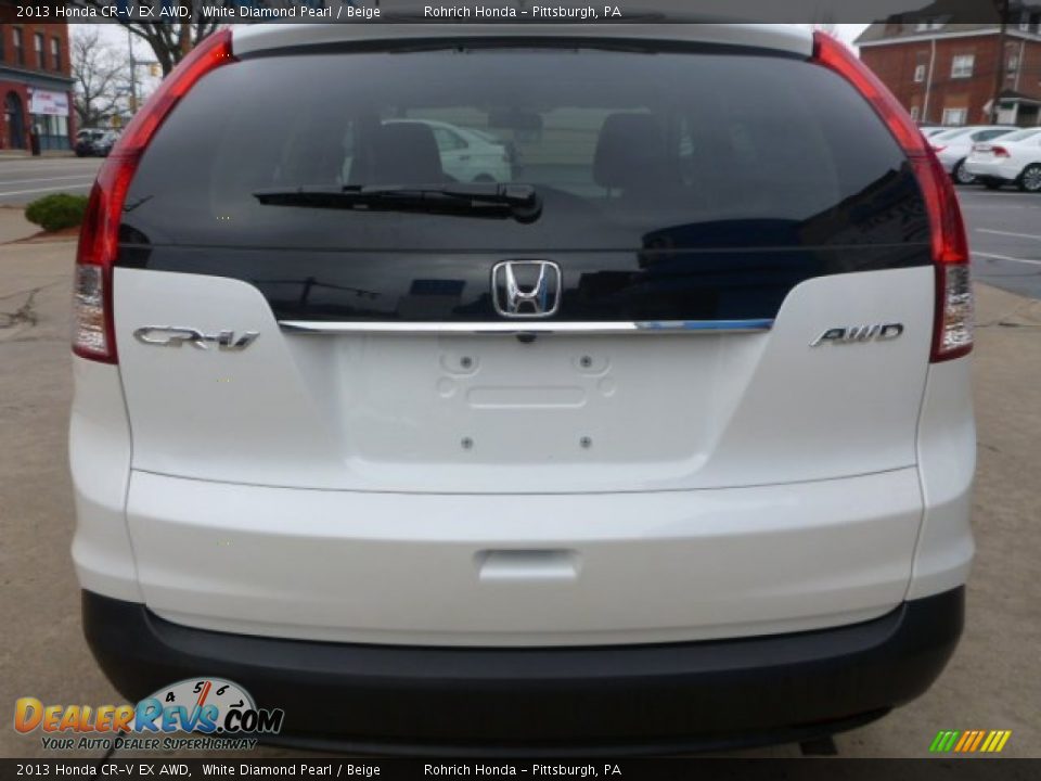 2013 Honda CR-V EX AWD White Diamond Pearl / Beige Photo #11