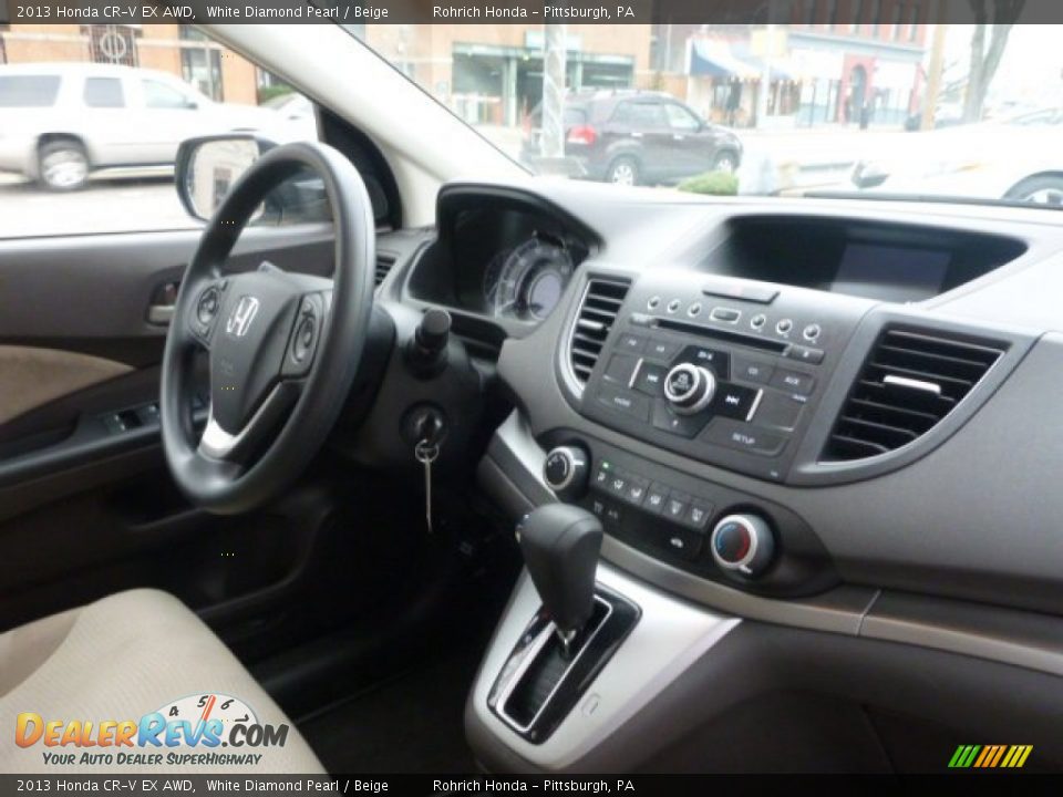 2013 Honda CR-V EX AWD White Diamond Pearl / Beige Photo #16