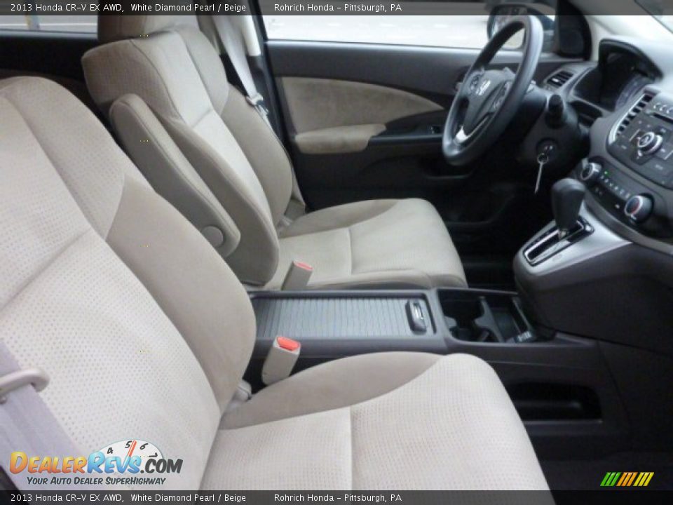2013 Honda CR-V EX AWD White Diamond Pearl / Beige Photo #17