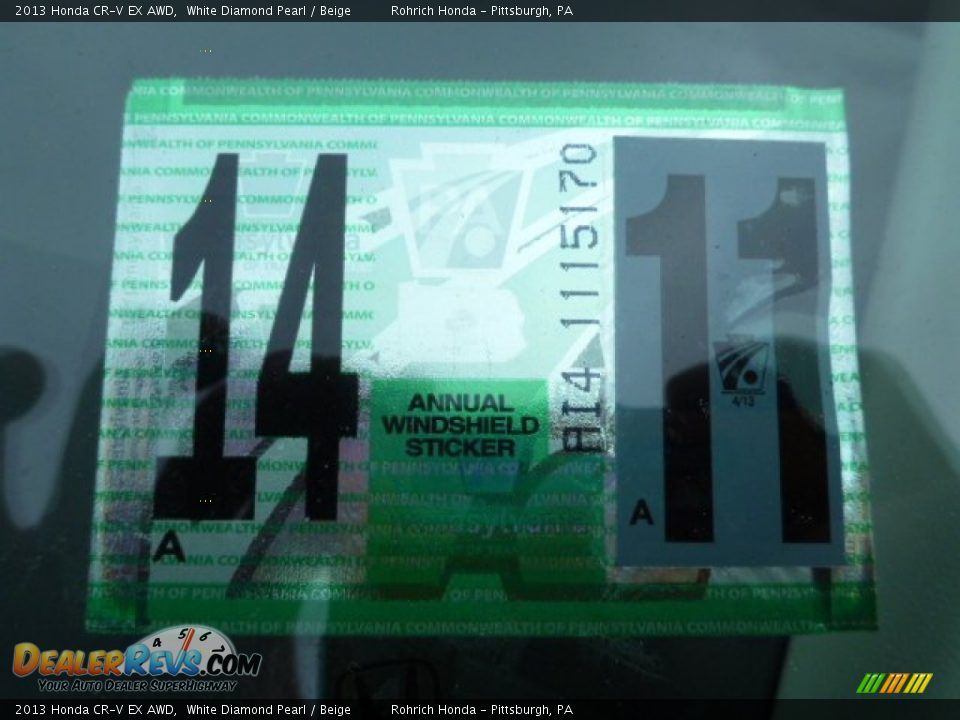 2013 Honda CR-V EX AWD White Diamond Pearl / Beige Photo #19