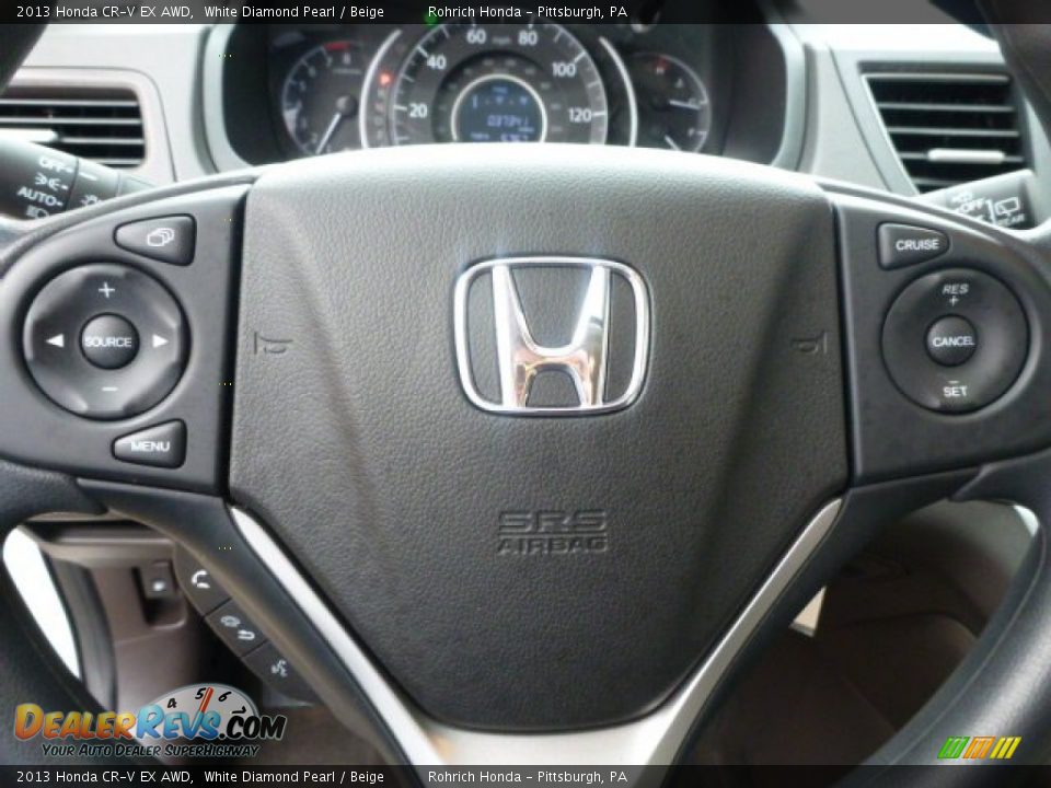 2013 Honda CR-V EX AWD White Diamond Pearl / Beige Photo #21