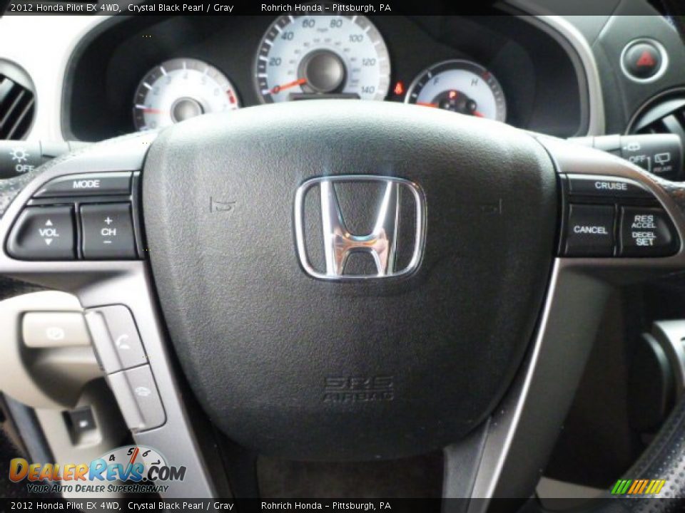 2012 Honda Pilot EX 4WD Crystal Black Pearl / Gray Photo #22