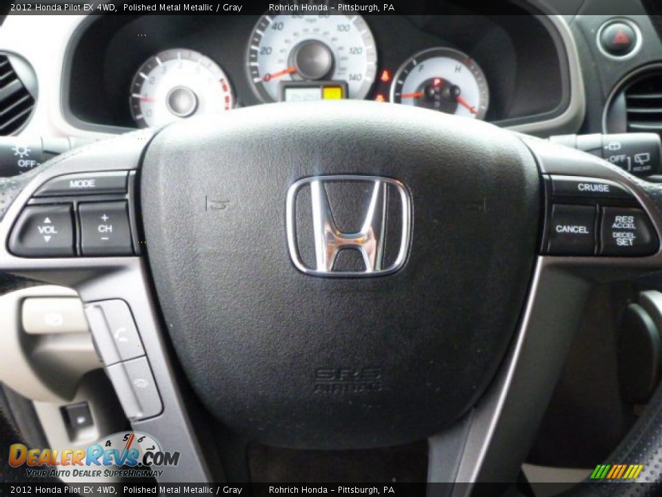 2012 Honda Pilot EX 4WD Polished Metal Metallic / Gray Photo #22
