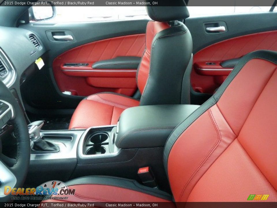 Black/Ruby Red Interior - 2015 Dodge Charger R/T Photo #3