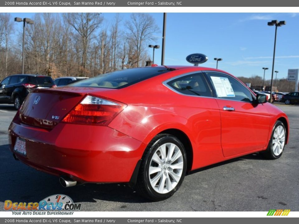 2008 Honda Accord EX-L V6 Coupe San Marino Red / Ivory Photo #3