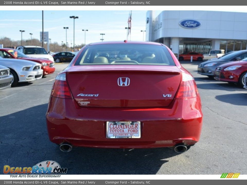 2008 Honda Accord EX-L V6 Coupe San Marino Red / Ivory Photo #4