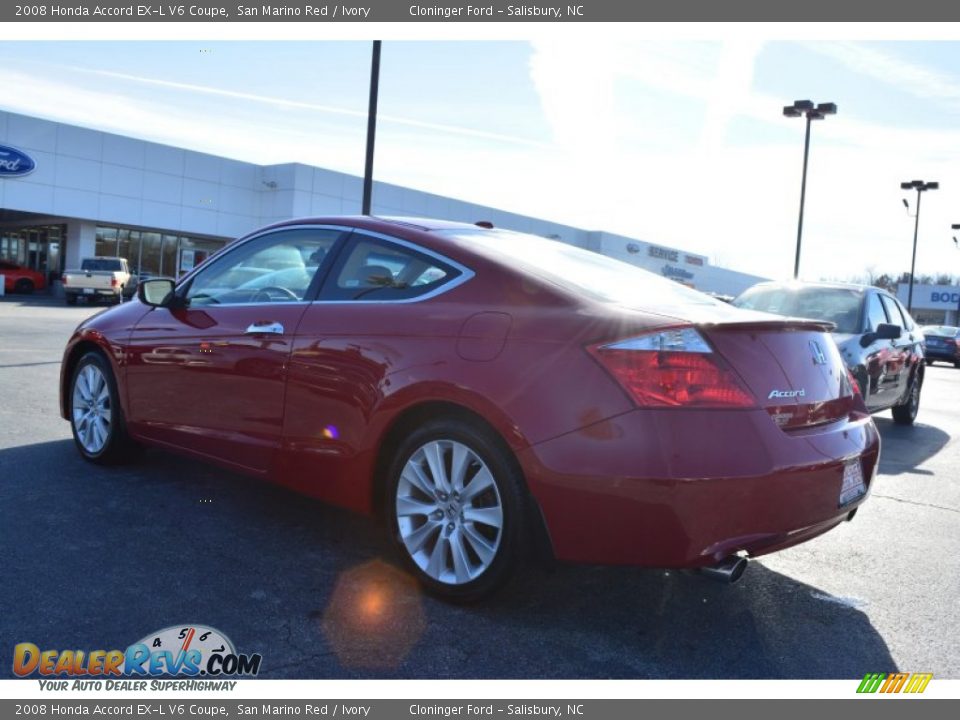 2008 Honda Accord EX-L V6 Coupe San Marino Red / Ivory Photo #5